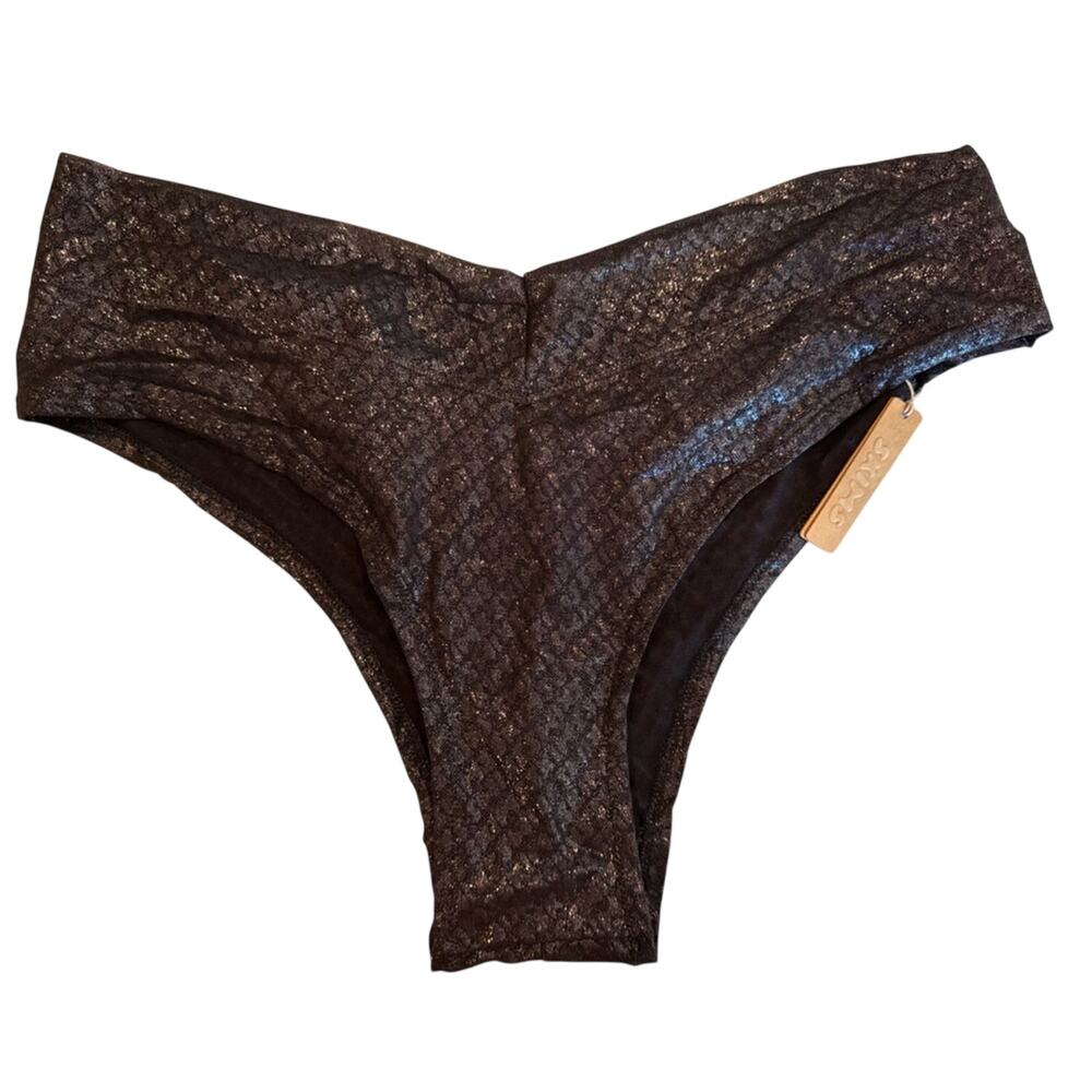 NWT SKIMS Shimmering whimsigoth 90’s Black glam Kim Kardashian Panties 2X
